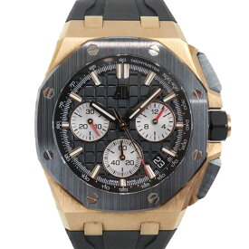 【ギャラあり】AUDEMARS PIGUET　オーデマピゲ　ロイヤルオーク　オフショア　クロノグラフ　26420RO.OO.A002CA.01　自動巻き　デイト　18KPG　ピンクゴールド　ラバー　ブラック　メンズ　腕時計【中古】松前R56号店
