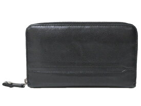 BVLGARI　ブルガリ　ラウンドファスナー長財布　36968　ロングウォレット　ブラック　黒　レザー　シンプル　メンズ　ギフト　プレゼント包装可【中古】松前R56号店