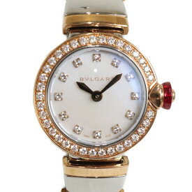 【日本・韓国限定モデル】BVLGARI　ブルガリ　ピッコラ　ルチェア　SAP103049　クオーツ　18K　ピンクゴールド　SS　ダイヤモンド　マザーオブパール　ホワイト　レディース　腕時計　ウォッチ　プレゼント包装　ギフト【中古】松前R56号店