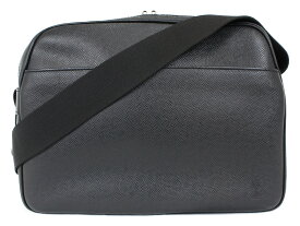 【布袋あり】LOUIS VUITTON　ルイヴィトン　リポーター　M30152　ショルダーバッグ　斜め掛け　タイガ・レザー　ブラック系　シンプル　メンズ　ギフト　プレゼント包装可【中古】松前R56号店