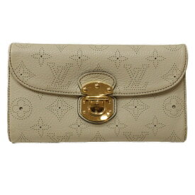 LOUIS VUITTON　ルイ・ヴィトン　ポルトフォイユ・アメリア　M58132　モノグラム・マヒナ　2009年　クリーム系　長財布　ロングウォレット　ゴールド金具　レディース　シンプル　定番　人気　ギフト　プレゼント包装可【中古】松山朝生田店