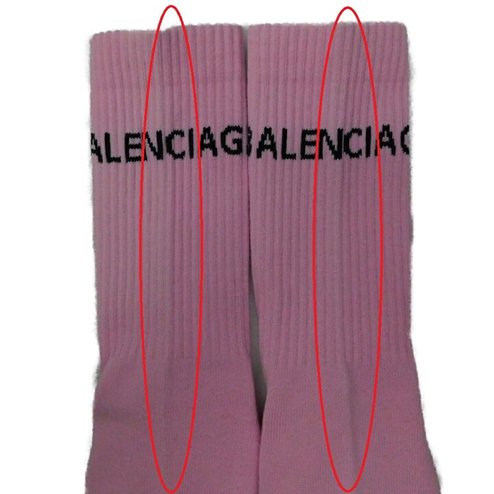楽天市場】BALENCIAGA バレンシアガ ソックス 靴下 ピンク リブ編み 
