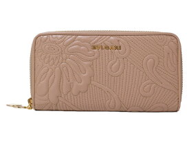 【箱あり】BVLGARI　ブルガリ　ミディアムジップウォレット　35633　長財布　ロングウォレット　フローラル　ピンク　レディース　ギフト　プレゼント包装可【中古】松前R56号店