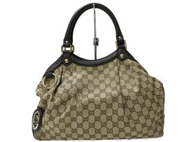 GUCCI　グッチ　スーキーGGキャンバストートバッグ　211944　ハンドバッグ　ブラウン系　ダークブラウン系　ゴールド金具　レディース　ウィメンズ　人気　ギフト　プレゼント包装可【中古】松前R56号店