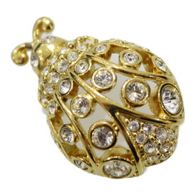 【箱あり】SWAROVSKI　スワロフスキー　てんとう虫ブローチ　クリスタル　ゴールド　アクセサリー　レディース　人気　ギフト　プレゼント包装可　【中古】松前R56店