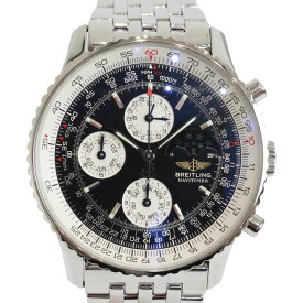 【オーバーホール・ポリッシュ済】BREITLING　ブライトリング　ナビタイマー　1461C　ムーンフェイズ　A19332/A195B50LBA　自動巻き　月　日付　曜日　クロノグラフ　SS　ブラック　メンズ　腕時計　ウォッチ　ギフト　プレゼント包装可【中古】松山久万ノ台店