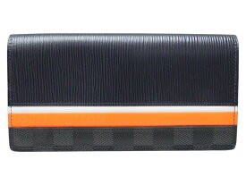 LOUIS VUITTON　ルイ・ヴィトン　ポルトフォイユ・ブラザNM　M69540　TA4280　エピ　ダミエ・グラフィット　ネイビー　グレー　オレンジ　ホワイト　メンズ　ウォレット　財布　長財布　2つ折り長財布　ギフト　プレゼント包装可【中古】松山朝生田店