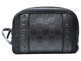 【布袋あり】　VERSACE/ヴェルサーチ　ナイロンセカンドバッグ　ブラック　クラッチバッグ　カジュアル　メンズ　　ギフト　プレゼント包装可【中古】松山朝生田店