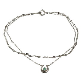 【箱あり】4℃　4ドシー　ブレスレット　5月誕生石　シルバー　1.3g　17cm　シンプル　レディース　ジュエリー　プレゼント包装　ギフト【中古】松山朝生田店