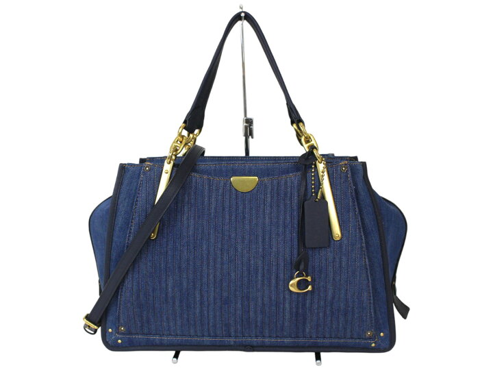 楽天市場】COACH コーチ ドリーマー36 66980 デニム レザー ネイビー系