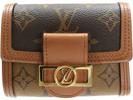 【特上品・布袋あり】LOUIS VUITTON　ルイ・ヴィトン　ポルトフォイユ・ドーフィーヌ コンパクト　M68725　モノグラム×モノグラム・リバース キャンバス　ブラウン　3つ折り財布　ウォレット　レディース　ウィメンズ　ギフト　プレゼント包装可【中古】松山久万ノ台店