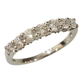 Pt950　プラチナ　リング　7Pダイヤモンド　0.85ct　13号　3.2g　レディース　指輪　ジュエリー　プレゼント包装可　ギフト【中古】松前R56号店