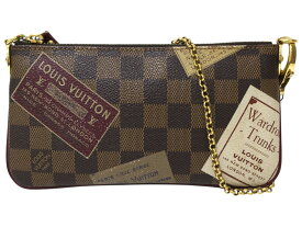LOUIS VUITTON　ルイ・ヴィトン　ポシェット・ミラMM　ダミエラベルコレクション　N63080　ブラウン　小物入れ　アクセサリーポーチ　チェーン　廃盤　レディース　定番　ギフト　プレゼント包装可【中古】松前R56号店