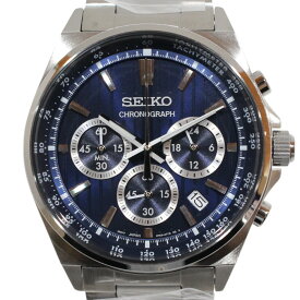 【内外箱・取扱説明書】SEIKO　セイコー　セイコーセレクション　Sシリーズ　SBTR033　クオーツ　デイト　クロノグラフ　SS　ステンレススチール　ブルー　青　メンズ　腕時計　ウォッチ　NEW　展示品　プレゼント包装　ギフト【中古】松山久万ノ台店