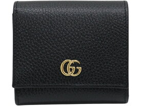 GUCCI　グッチ　日本限定　ダブルG ミディアム ウォレット　598587　レザー　ブラック　コンパクトウォレット　財布　レディース　ウィメンズ　定番　プレゼント包装　ギフト【中古】松山朝生田店