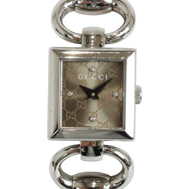 【電池交換済】GUCCI　グッチ　トルナヴォーニ　YA120509　120　4P　ダイヤモンド　SS　ブラウン　レディース　腕時計　ウォッチ　プレゼント包装　ギフト【中古】松前R56号店