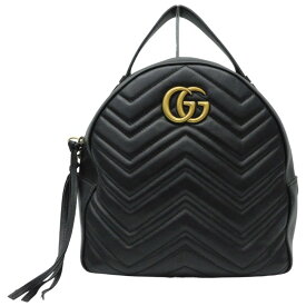 GUCCI グッチ GGマーモント　キルティングレザーバッグパック 476671 リュック バックパック　レザー 黒　ブラック系 おしゃれ　レディース　人気　ギフト　プレゼント包装可【中古】新居浜店