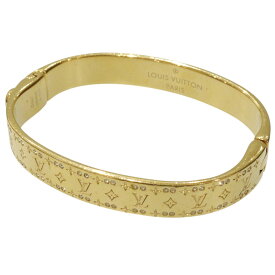 【箱あり】LOUIS VUITTON　ルイ・ヴィトン　リジッド ブレスレット ナノグラム ストラス　S　M64860　ゴールド　LE1212　バングル　アクセサリー　小物　レディース　ウィメンズ　ユニセックス　定番　人気　ギフト　プレゼント包装可【中古】松前R56号店