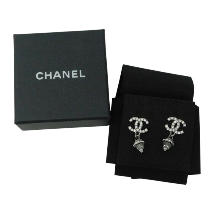 楽天市場】【箱付き】CHANEL シャネル ラインストーンピアス ココ 