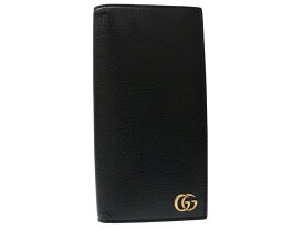 GUCCI　グッチ　ダブルGロングウォレット　795166　レザー　ブラック　二つ折り　長財布　メンズ　定番　プレゼント包装　ギフト【中古】松山朝生田店