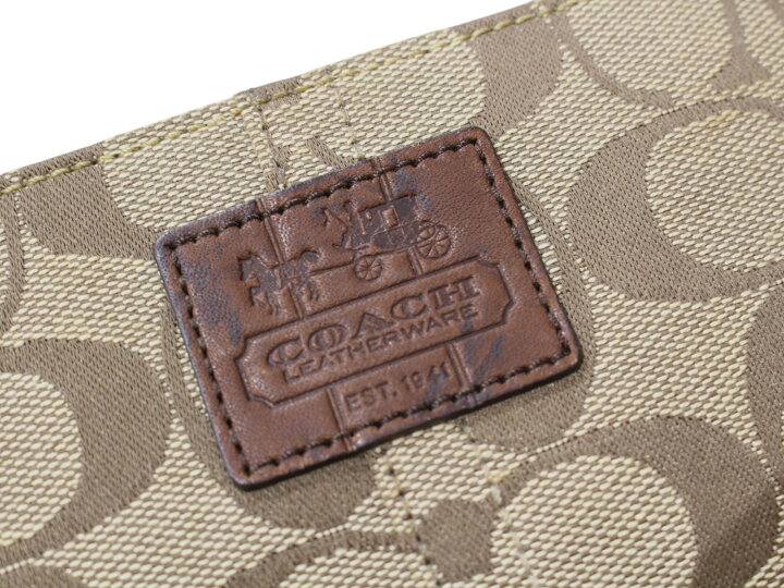 楽天市場】COACH コーチ ポーチ シグネチャー ブラウン系 小物入れ 