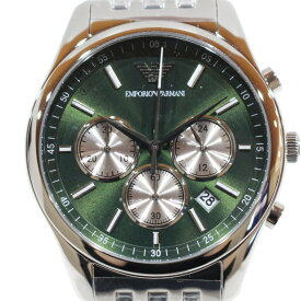 【内外箱・取扱説明書あり】EMPORIO ARMANI　エンポリオ・アルマーニ　クオーツ時計　AR11581　クオーツ　クロノグラフ　デイト　SS　ステンレススチール　グリーン　緑　メンズ　腕時計　ウォッチ　NEW　展示品　プレゼント包装　ギフト【中古】松山久万ノ台店