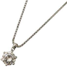 Pt850　プラチナ　1Pダイヤモンドネックレス　0.555ct　45cm　3.7g　ジュエリー　一粒　ペンダント　シンプル　レディース　ギフト　プレゼント包装可【中古】松前R56号店