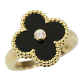 【新品仕上げ済】Van Cleef & Arpels　ヴァンクリーフ＆アーペル　ヴィンテージアルハンブラリング　VCARA41000　Au750　K18YG　オニキス　指輪　ブラック　イエローゴールド　レディース　アクセサリー　ブランドジュエリー　プレゼント包装　ギフト【中古】松前R56号店