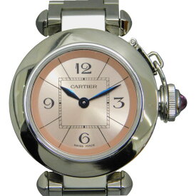 【2018年購入】CARTIER　カルティエ　ミス　パシャ　ウォッチ　W3140008　クオーツ　SS　ピンク　レディース　腕時計【中古】新居浜店