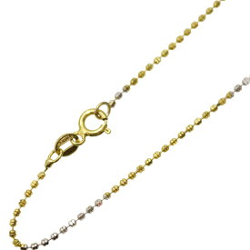 K18　チェーンネックレス　約40cm　バイカラー　ゴールド　ジュエリー　アクセサリー　シンプル　レディース　ウィメンズ　ギフト　プレゼント包装可【中古】松前R56号店