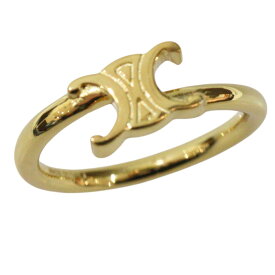 【箱・保存袋あり】CELINE　セリーヌ　トリオンフアシンメットリング　約14号　ゴールド　レディース　アクセサリー　ブランドジュエリー　指輪　おしゃれ　プレゼント包装　ギフト【中古】松前R56号店