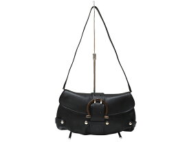 Salvatore Ferragamo　サルヴァトーレ フェラガモ　ショルダー付きクラッチバッグ　EE-21 6304 ワンショルダーバッグ　2WAYバッグ レザー　ブラック　レディース　定番　人気　ギフト　プレゼント包装可【中古】松山朝生田店