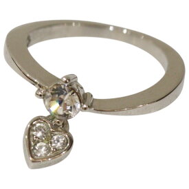 【箱あり】SWAROVSKI　スワロフスキー　チャーム付きリング　ハート　約10.5号　シルバー　かわいい　レディース　ブランドジュエリー　アクセサリー　プレゼント包装　ギフト【中古】松前R56号店