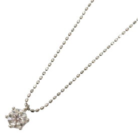 【鑑定書あり】Pt850　ダイヤトップネックレス　シルバー　ダイヤモンド　Pt900　約45cm　2.1g　0.503ct　シンプル　セレクトジュエリー　レディース　ギフト　プレゼント包装可【中古】松前R56号店