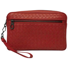 BOTTEGA VENETA　ボッテガヴェネタ　イントレチャート　セカンドバッグ　ストラップ付　クラッチバッグ　レザー　メンズ　レッド系　人気　ギフト　プレゼント包装可【中古】新居浜店