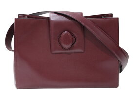 【布袋・ギャラあり】Cartier　カルティエ　マストライン　ショルダーバッグ　ボルドー　ワインレッド系　斜め掛け　レディース　ウィメンズ　シンプル　ギフト　プレゼント包装可【中古】松前R56号店