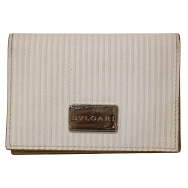 BVLGAR　ブルガリ　カードケース　ミレリゲ　アイボリー系　ホワイト系　名刺入れ　定期入れ　小物　シンプル　メンズ　レディース　ウィメンズ　ユニセックス　プレゼント包装可　ギフト【中古】松前R56号店