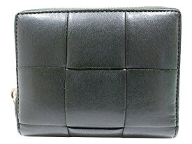 【箱・布袋あり】BOTTEGA VENETA　ボッテガ・ヴェネタ　スモール カセット コンパクト ジップウォレット　ダークグリーン　深緑　財布　メンズ　レディース　ユニセックス　プレゼント包装　ギフト【中古】松山久万ノ台店