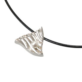 MIKIMOTO　ミキモト　パール×シルバー　レザーネックレス　40cm　6.5g　チョーカー　ブラック　メンズ　ウィメンズ　レディース　ユニセックス　ブランドジュエリー　アクセサリー　シンプル　お洒落　人気　プレゼント包装　ギフト【中古】松山朝生田店