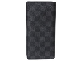 LOUIS VUITTON　ルイ・ヴィトン　ポルトフォイユ・ブラザ　N62665　TA3169　ダミエ・グラフィット　ブラック系　グレー系　長財布　二つ折り財布　ビジネス　スーツ　小物　メンズ　定番　人気　ギフト　プレゼント包装可【中古】松前R56号店