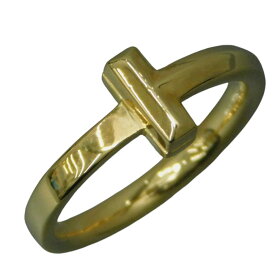 【新品仕上げ済】TIFFANY＆Co.　ティファニー＆コー　Tワンリング　18K　イエローゴールド　サイズ7号　3.9g　可愛い　ブランドジュエリー　アクセサリー　レディース　プレゼント包装　ギフト【中古】新居浜店
