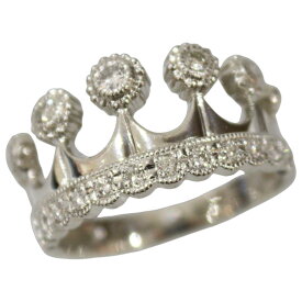 Pt900　プラチナ　リング　ダイヤモンド　0.36ct　11.5号　クラウン　王冠　レディース　指輪　ジュエリー　プレゼント包装可　ギフト【中古】松前R56号店