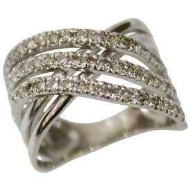 【ポリッシュ済】Pt900　プラチナ　リング　ダイヤモンド　1.00ct　12号　クロスウェーブ　レディース　指輪　ジュエリー　プレゼント包装可　ギフト【中古】松前R56号店