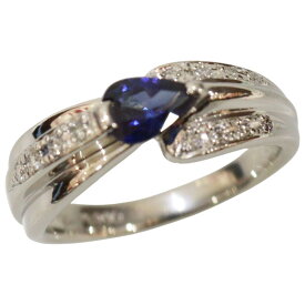 【ポリッシュ済】Pt900　プラチナ　リング　ブルー石0.58ct　メレダイヤモンド0.10ct　12.5号　6.8g　　レディース　指輪　ジュエリー　プレゼント包装可　ギフト【中古】松前R56号店