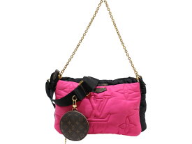 【箱・布袋あり】LOUIS VUITTON　ルイ・ヴィトン　LVピロー　ミュルティポシェットアクセソワール　ショルダーバッグ　M58980　モノグラム　ブラック　ピンク　ラウンドポーチ　レディース　ギフト　人気　定番　プレゼント包装可【中古】松山久万ノ台店