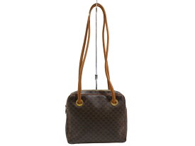 CELINE　セリーヌ　ショルダーバッグ　肩掛け　ハンドバッグ　ブラウン　マカダム　キャンバス　レザー　レディース　ギフト　プレゼント包装可【中古】松山久万ノ台店