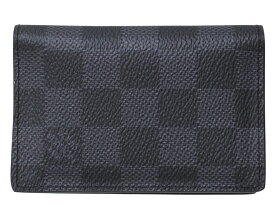LOUIS VUITTON　ルイ・ヴィトン　オーガナイザー・ドゥ ポッシュ　N63143　IC　ダミエ・グラフィット　ブラック　ダークグレー系　カード入れ　名刺入れ　仕事　ビジネス　メンズ　定番　人気　ギフト　プレゼント包装可【中古】松前R56号店