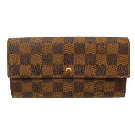 【廃番】LOUIS VUITTON　ルイ・ヴィトン　ポルトフォイユ・サラ　N61734　ダミエ・エベヌ　ブラウン　ウォレット　長財布　メンズ　レディース　ギフト　プレゼント包装可【中古】新居浜店