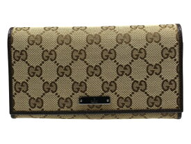 GUCCI　グッチ　GGキャンバス　ロングウォレット　244946-0959　2つ折り財布　長財布　折りたたみ財布　ベージュ系×ブラウン系　メンズ　ウィメンズ　レディース　ユニセックス　プレゼント包装　ギフト【中古】松山久万ノ台店