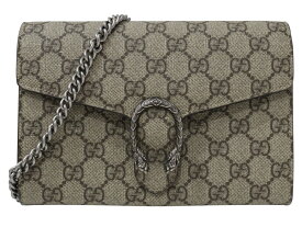 GUCCI　グッチ　ディオニュソス　チェーンウォレット　401231　財布　ショルダーバッグ　GGスプリーム　タイガーヘッド　ブラウン系　グレー系　レディース　ウィメンズ　人気　ギフト　プレゼント包装可【中古】松山朝生田店